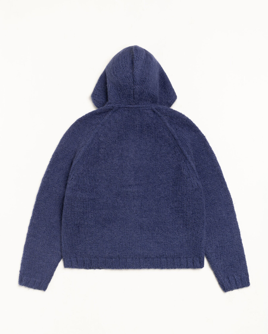 sudadera con capucha y cremallera de punto grueso
