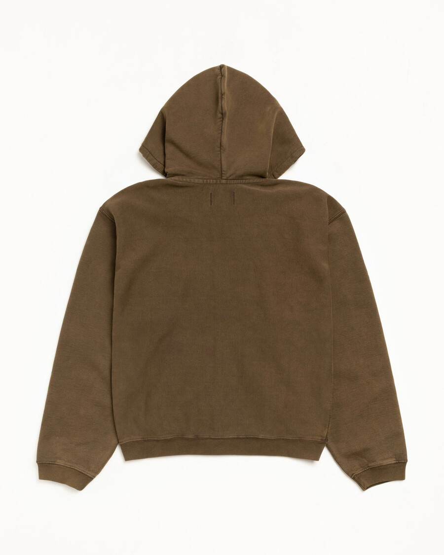sudadera con capucha y cremallera con gráfico descolorido