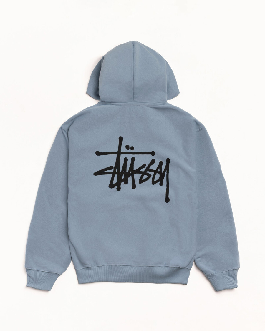 sudadera básica con capucha y cremallera stüssy