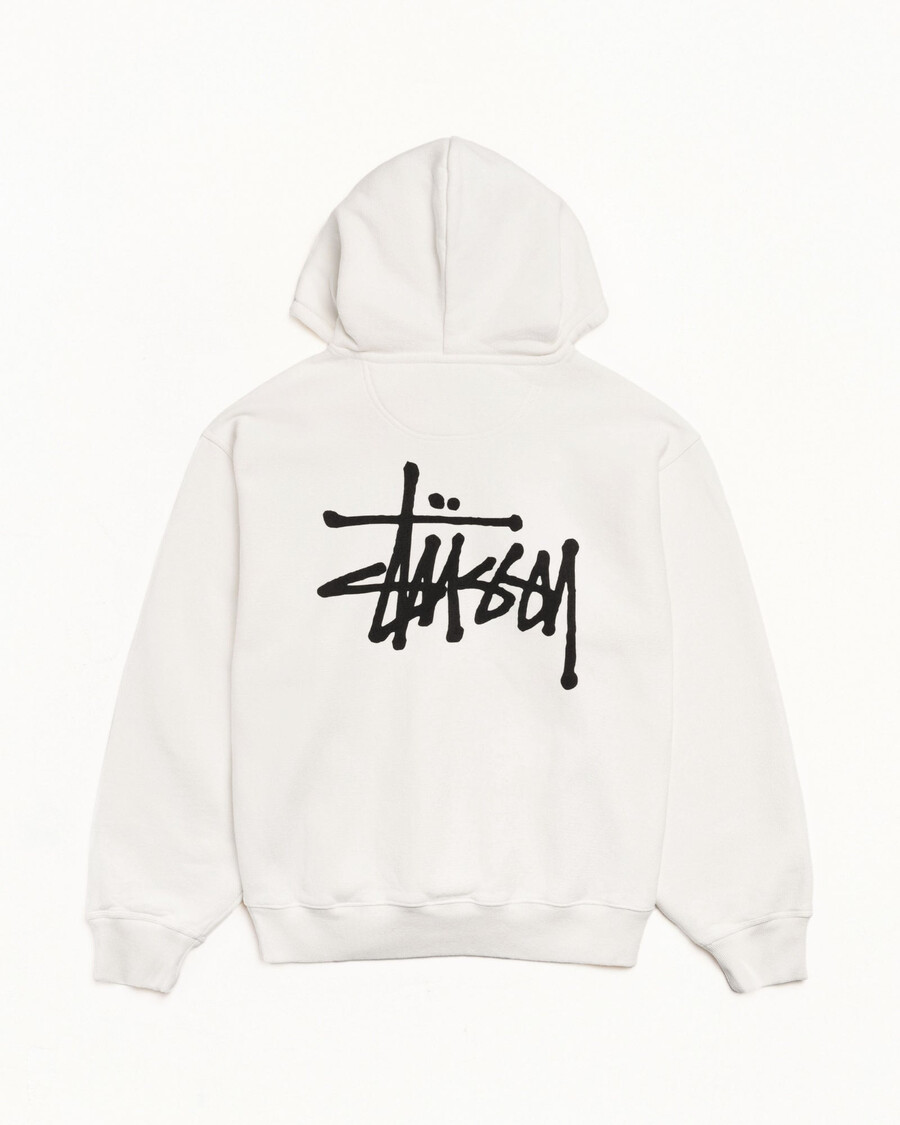 sudadera con capucha y cremallera básica stüssy teñida con pigmentos