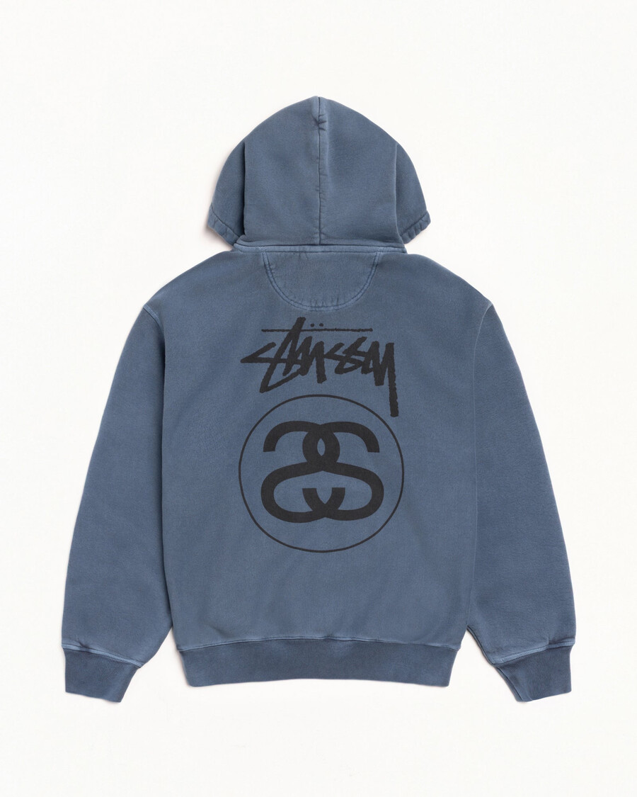 sudadera con capucha y cremallera teñida con pigmentos stock link