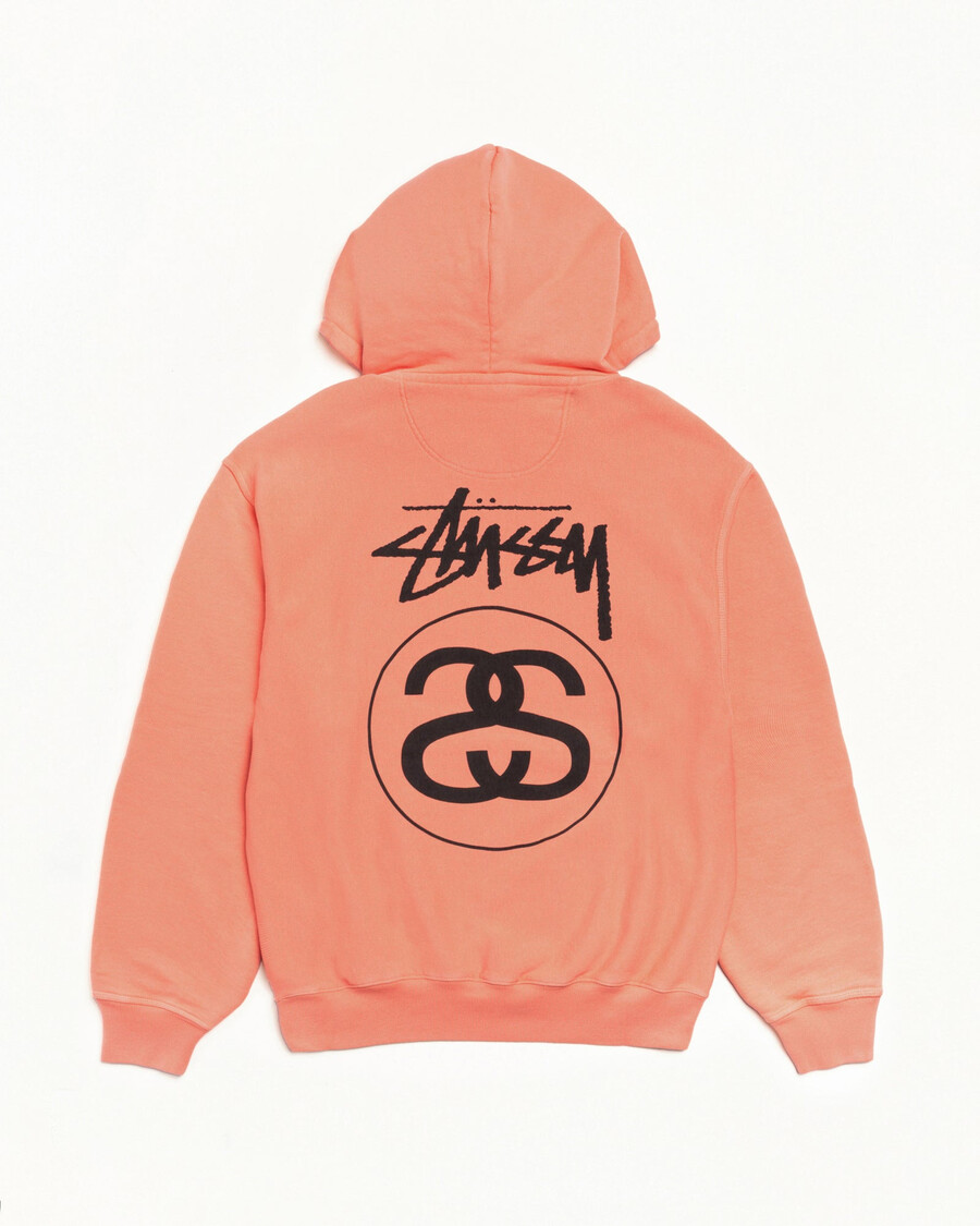 sudadera con capucha y cremallera teñida con pigmentos stock link