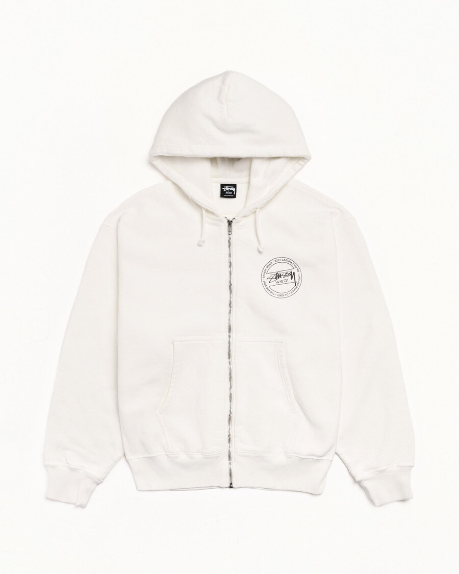 sudadera con capucha y cremallera stüssy wear teñida con pigmentos