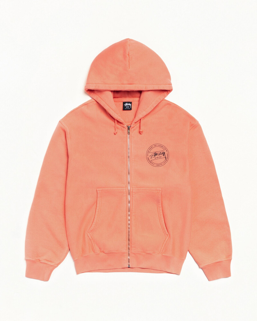 sudadera con capucha y cremallera stüssy wear teñida con pigmentos